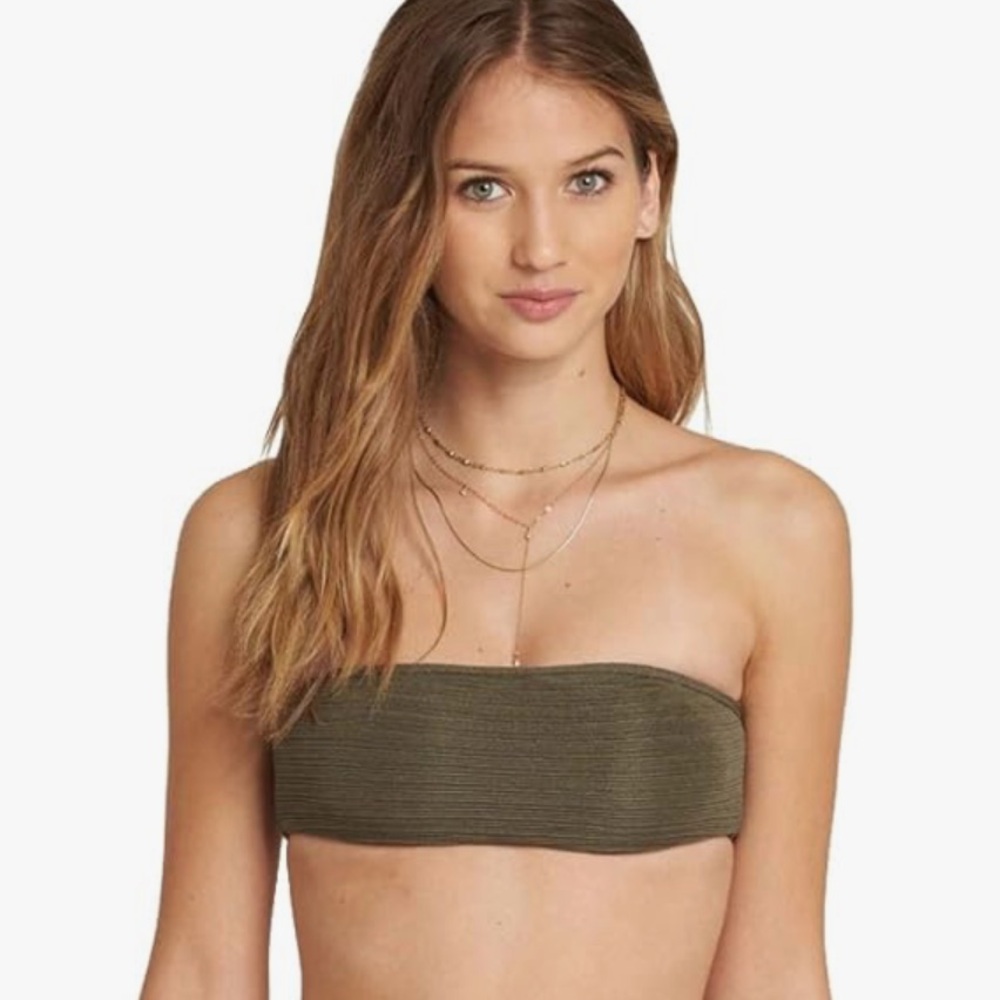 NWOT Billabong No Hurry Bandeau Bikini Top